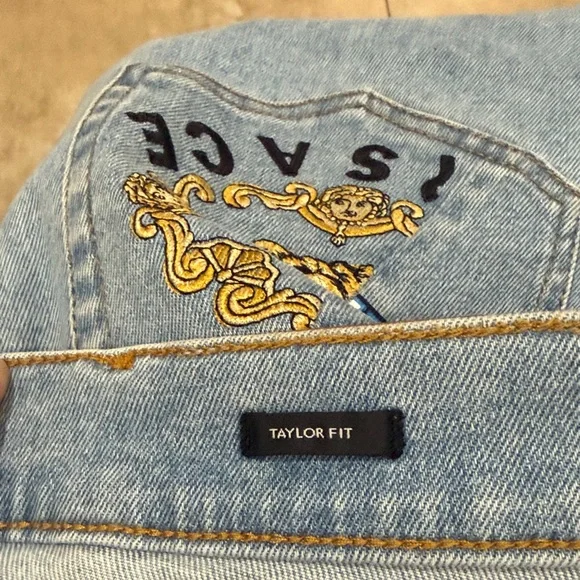 Versace Light Blue Men's Straight Jeans - Picture 5 of 6